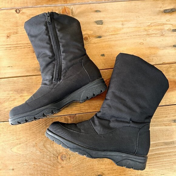 Toe Warmers On-The-Go Black Mid‎ Calf Winter Boots 8N - Picture 1 of 7